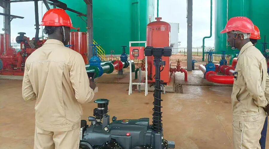 Explosion proof wheeled inspection robot applied in africa